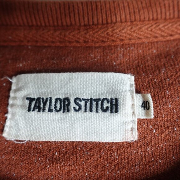 Taylor Stitch Sweatshirt 40 Orange Speckled Organic Cotton Gusseted - Picture 2 of 12